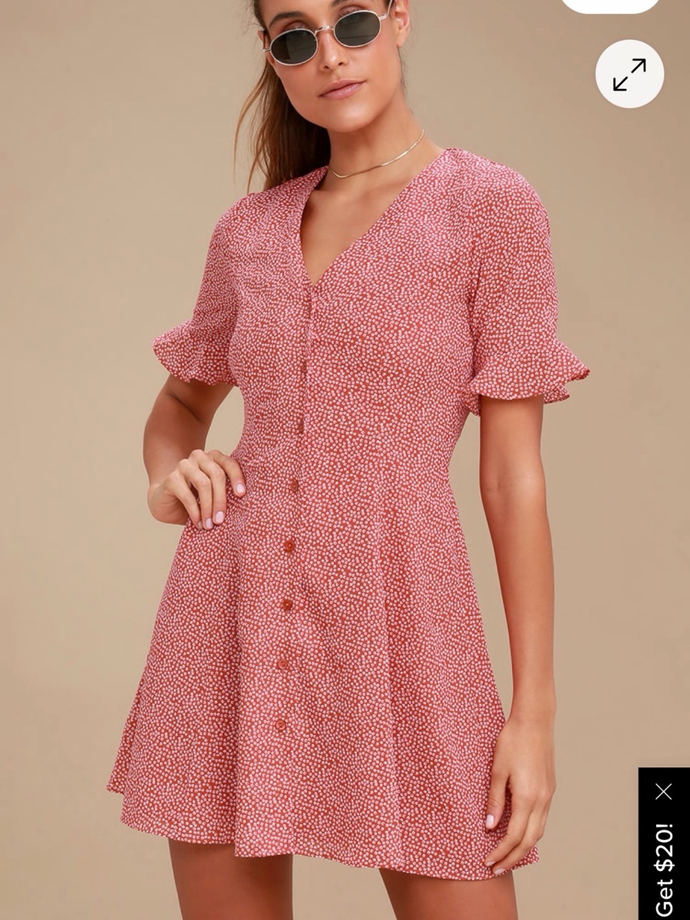 Lulu’s Rust Colored Dress, Size Small - Picture 4 of 4
